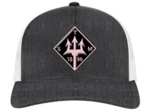 Grey White Hat / Pink Logo